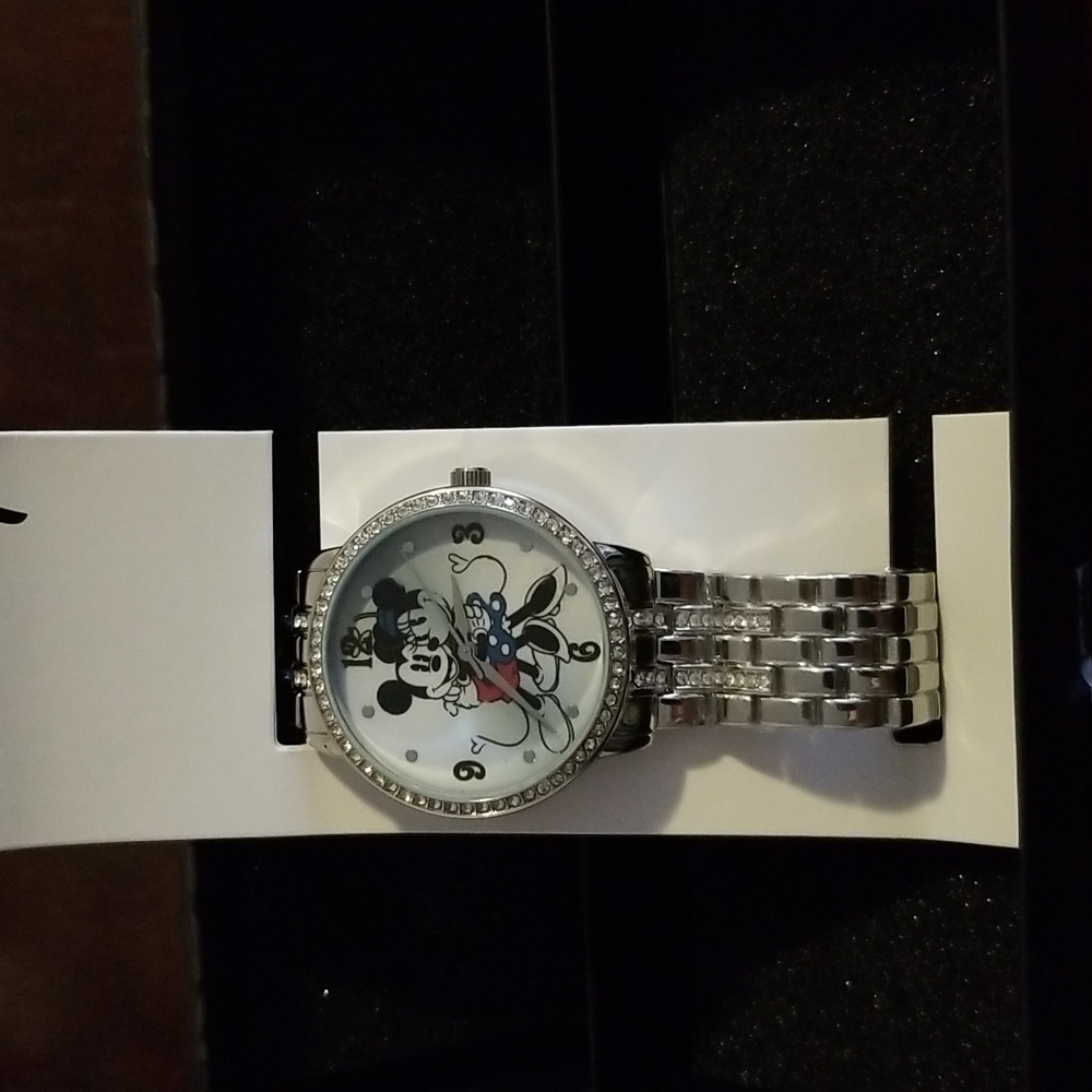 Disney Mickey & Minnie Mouse Cubic Zirconia Watch NWOT